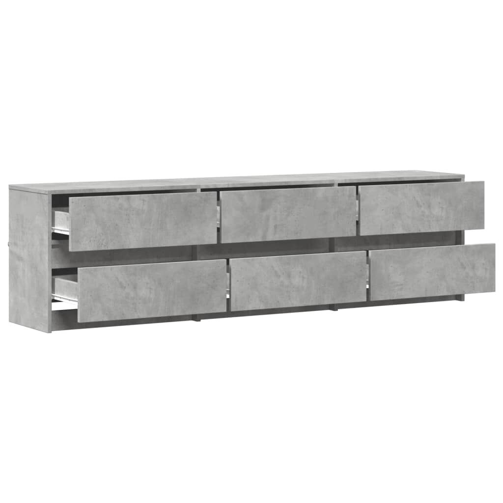 vidaXL Έπιπλο Τηλεόρασης με LED Γκρι Σκυρ. 180x34x50 εκ. Επεξ. Ξύλο