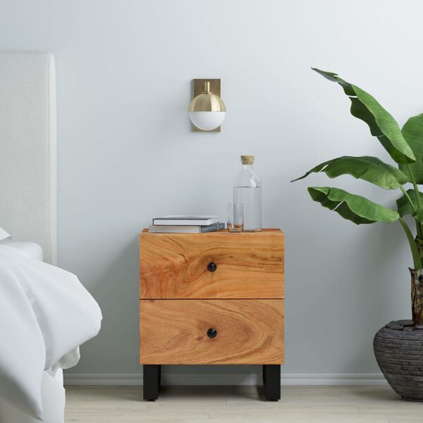 vidaXL Κομοδίνα 2 τεμ. 40 x 33 x 46 εκ. από Μασίφ Ξύλο Ακακίας