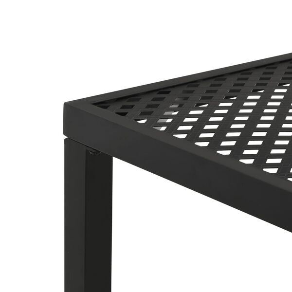 vidaXL Τραπέζι Κήπου Μαύρο 180 x 83 x 72 εκ. Ατσάλινο