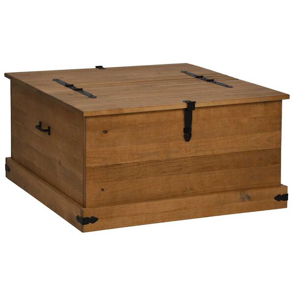 vidaXL Σεντούκι αποθήκευσης HALDEN 91x91x47 cm Ξύλο μασίφ πεύκο