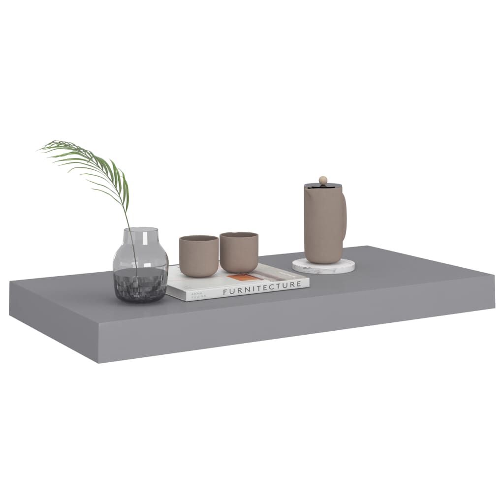 vidaXL Ράφια Τοίχου 4 τεμ. Γκρι 50x23x3,8 εκ. MDF