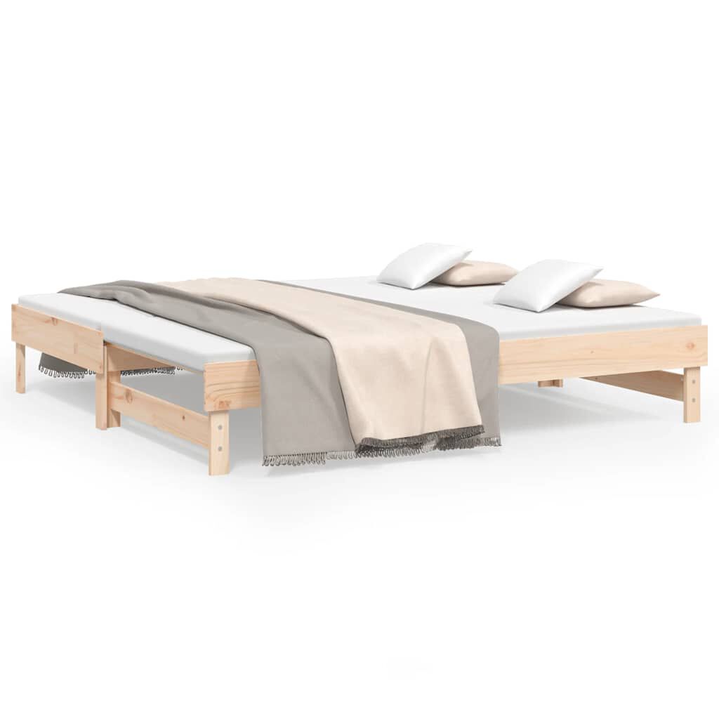 vidaXL Καναπές Κρεβάτι Συρόμενος 2x(90x190) εκ. Μασίφ Ξύλο Πεύκου