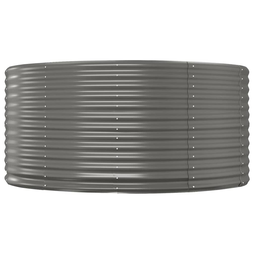 vidaXL Ζαρντινιέρα Γκρι 140x140x68 εκ. Ατσάλι με Ηλεκτρ. Βαφή Πούδρας