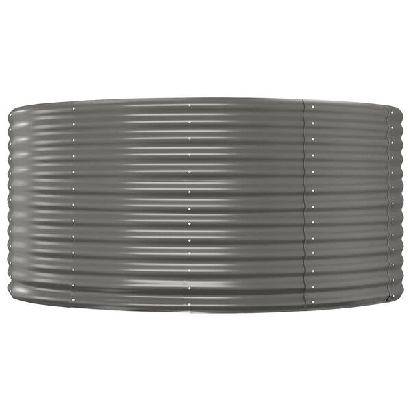vidaXL Ζαρντινιέρα Γκρι 140x140x68 εκ. Ατσάλι με Ηλεκτρ. Βαφή Πούδρας