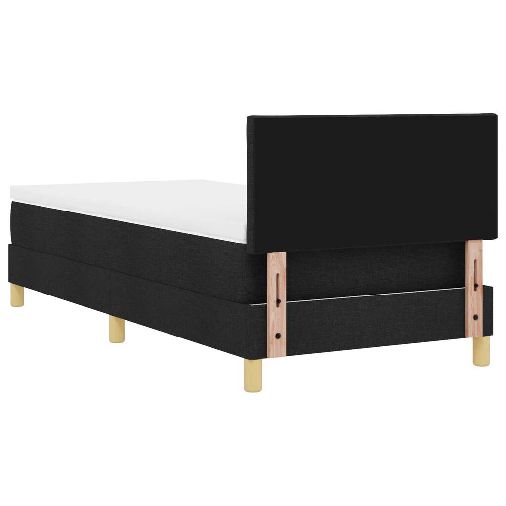 vidaXL Κρεβάτι με ελατήρια με στρώμα Μαύρο 90 x 190 cm ύφασμα