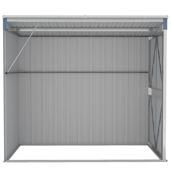 vidaXL Αποθήκη Κήπου Επιτοίχια Γκρι 118x194x178 εκ από Γαλβ. Ατσάλι