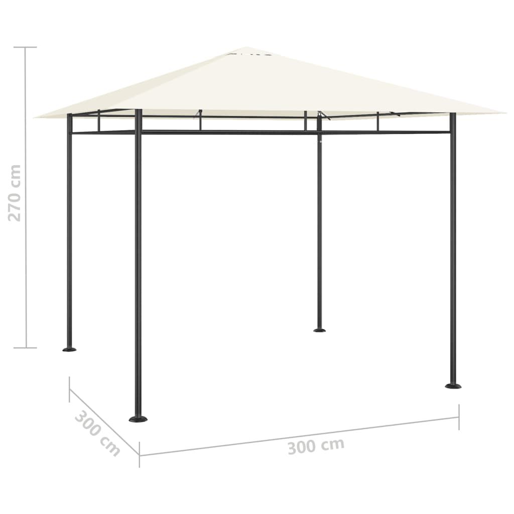 vidaXL Κιόσκι Κρεμ 3 x 3 x 2,7 μ. 180 γρ./μ²