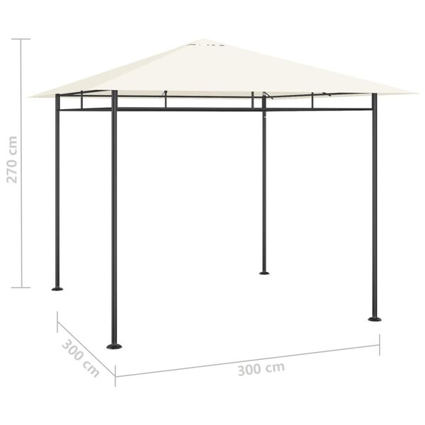 vidaXL Κιόσκι Κρεμ 3 x 3 x 2,7 μ. 180 γρ./μ²