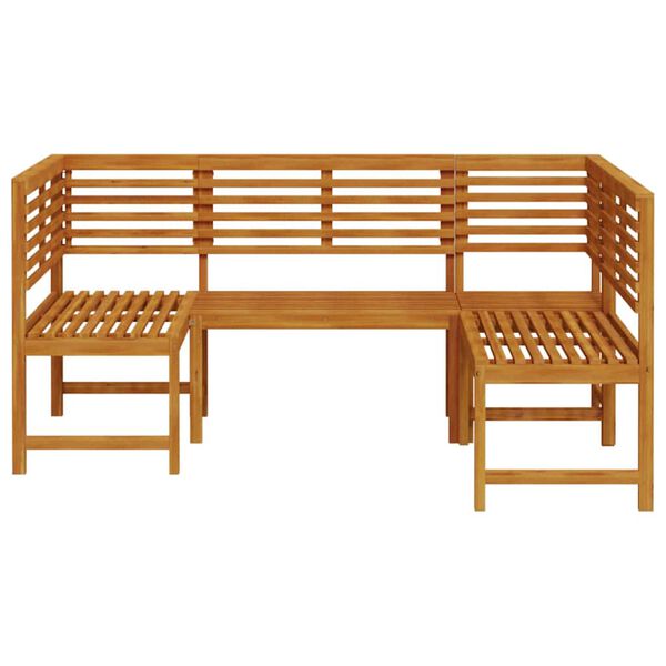 vidaXL Σετ Παγκάκι Κήπου 3 pcs Καφέ Μασίφ ξύλο ακακίας