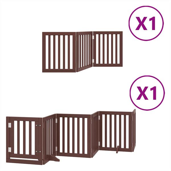 vidaXL Διαχωριστικό Σκύλων/Πόρτα Πτυσσόμενο 9 Πάνελ 450εκ. Ξύλο Λεύκας