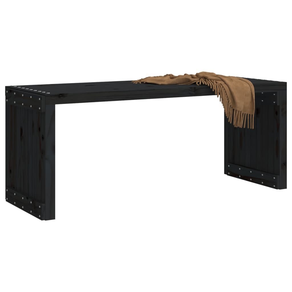 vidaXL Παγκάκι Κήπου Επεκτάσιμο Μαύρο 212,5x40,5x45εκ. Μασίφ Πεύκο