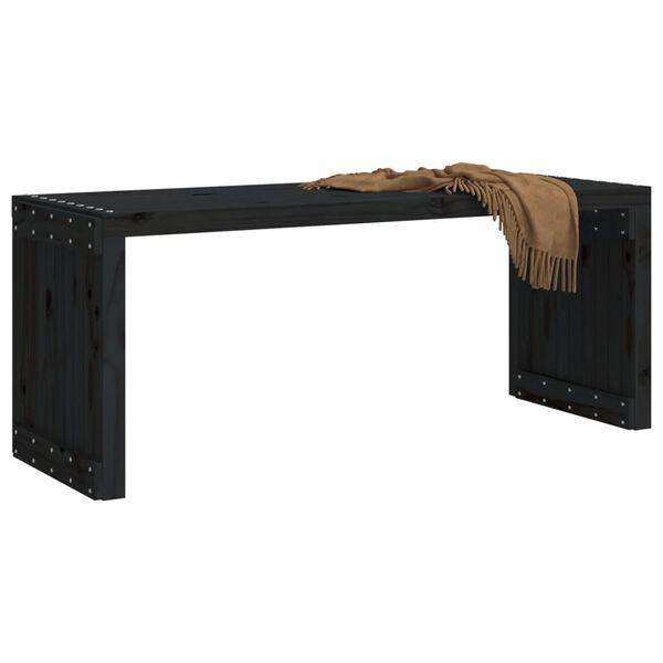 vidaXL Παγκάκι Κήπου Επεκτάσιμο Μαύρο 212,5x40,5x45εκ. Μασίφ Πεύκο