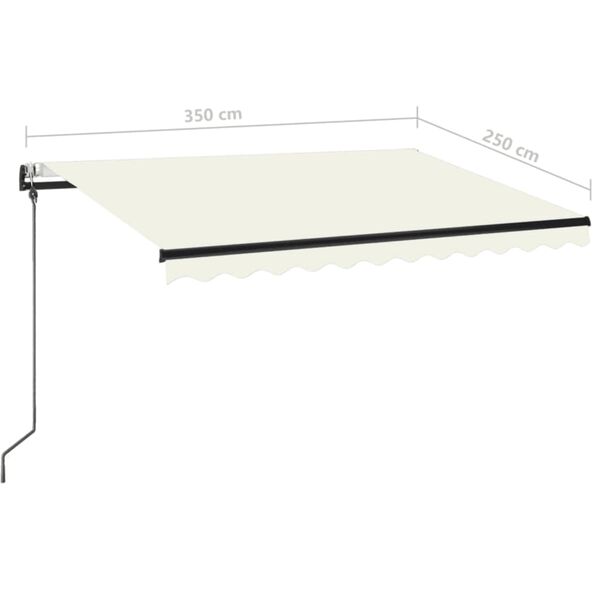 vidaXL Τέντα Συρόμενη Αυτόματη Κρεμ 350 x 250 εκ.