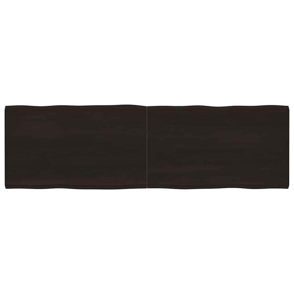 vidaXL Επιφ Τραπεζιού Αν Καφέ 200x60x(2-4)εκ.Ακατέργ. Μασίφ Ξύλο Δρυός