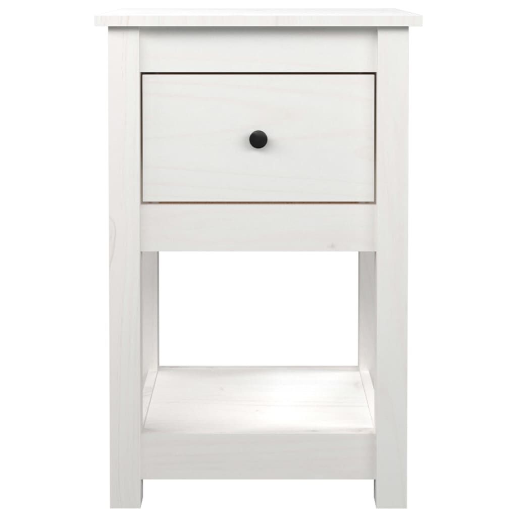 vidaXL Κομοδίνο Λευκό 40 x 35 x 61,5 εκ. από Μασίφ Ξύλο Πεύκου