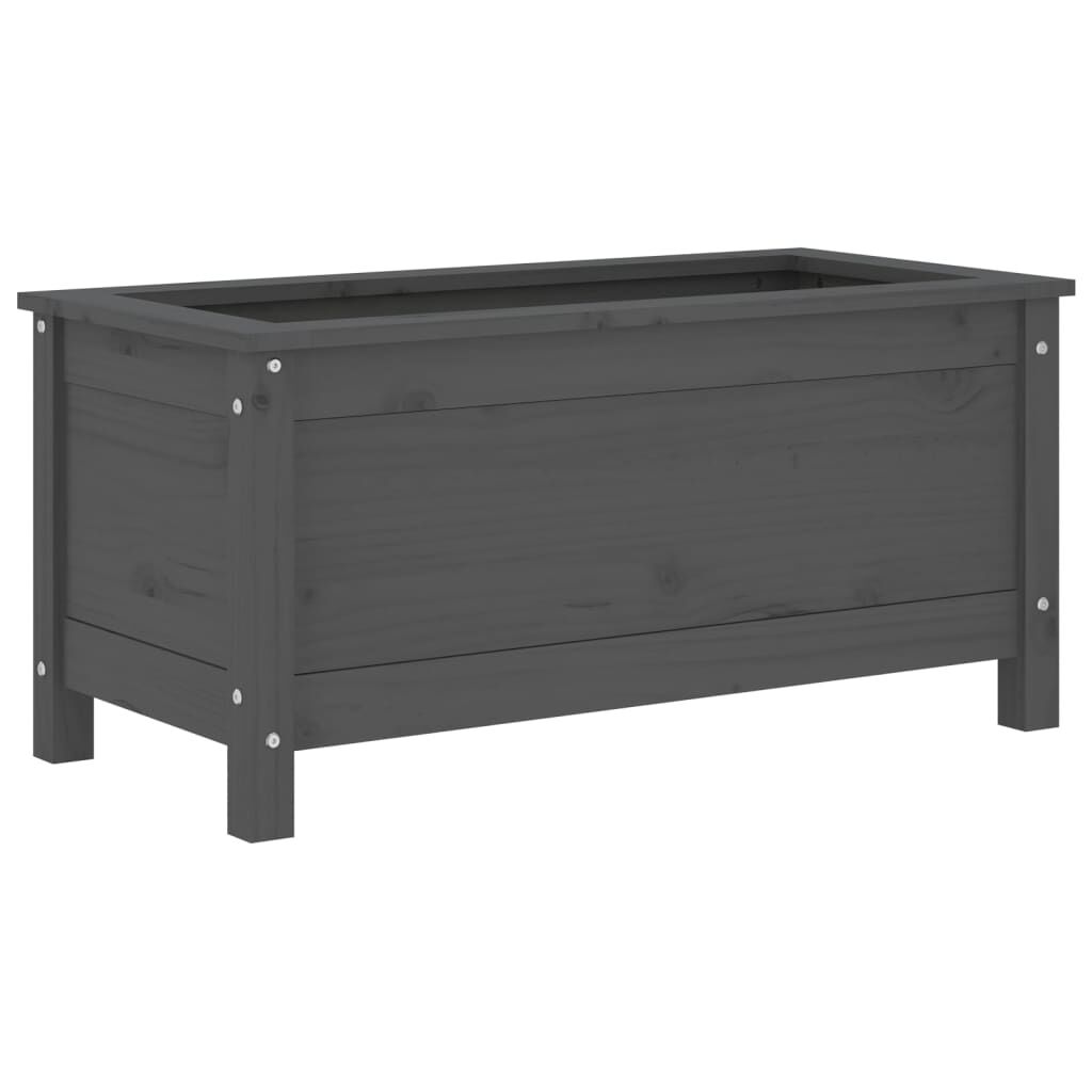vidaXL Ζαρντινιέρα Γκρι 82,5 x 40 x 39 εκ. από Μασίφ Ξύλο Πεύκου