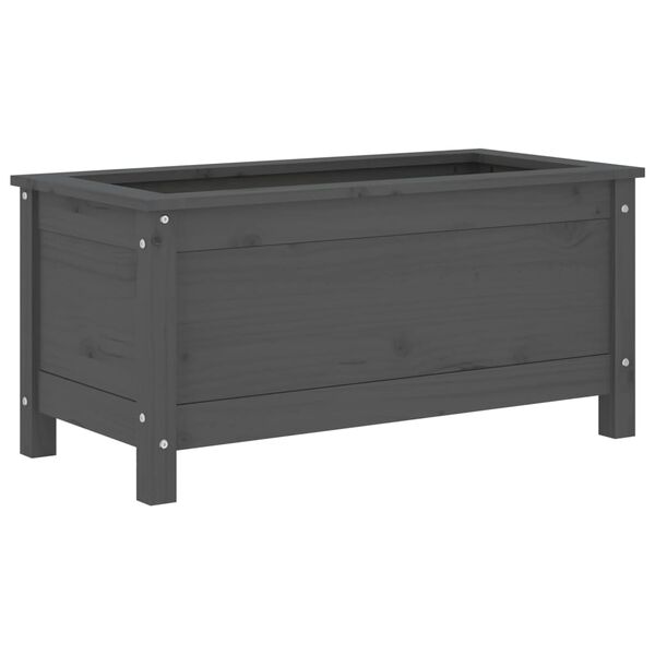 vidaXL Ζαρντινιέρα Γκρι 82,5 x 40 x 39 εκ. από Μασίφ Ξύλο Πεύκου