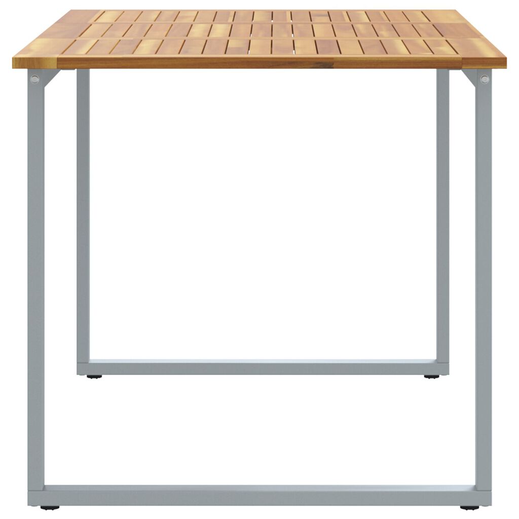 vidaXL Εξωτερικό Τραπεζάκι Φαγητού Γκρι 140x80x75 εκ. Ατσάλι & Μασίφ ξύλο ακακίας