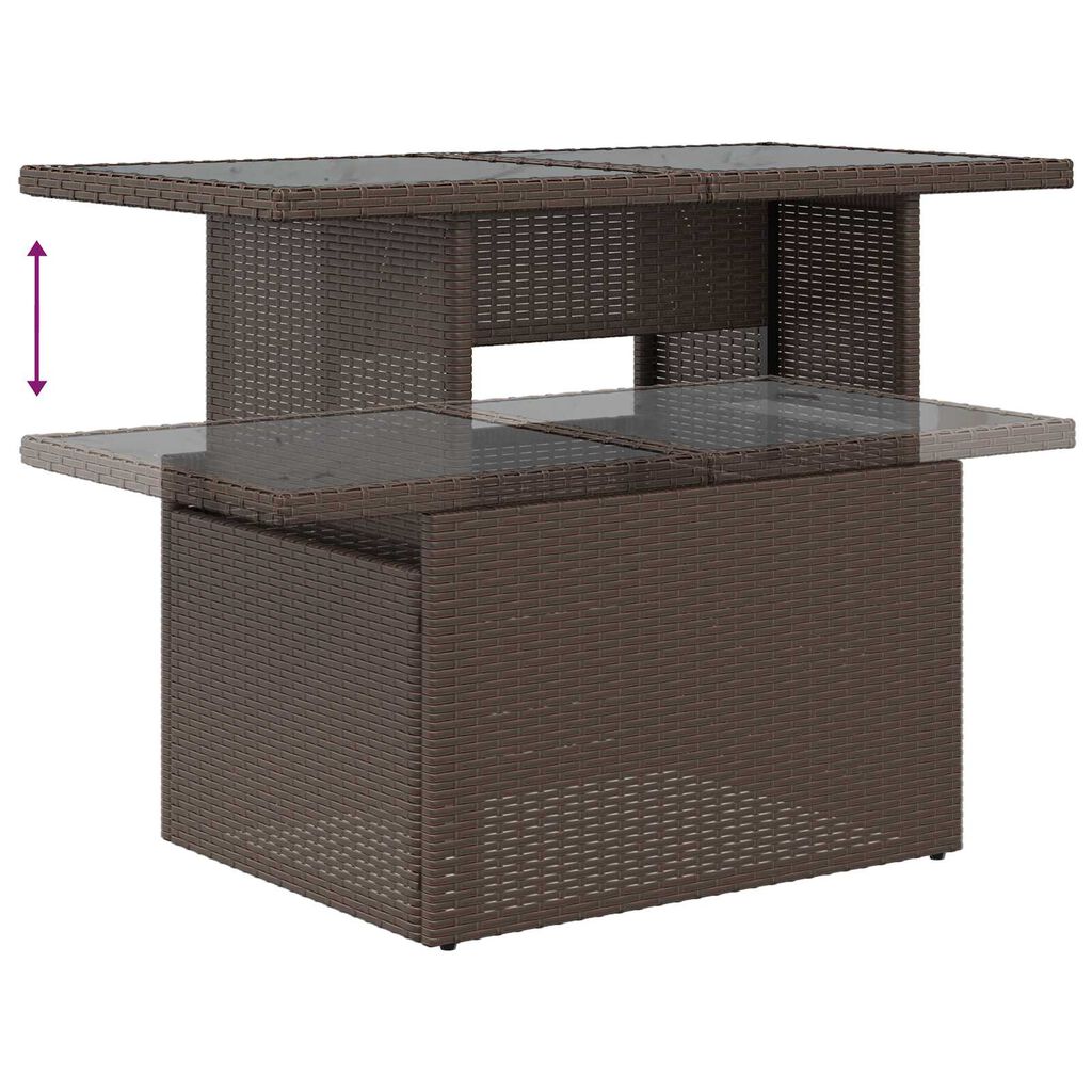 vidaXL Σετ Καναπέ Κήπου με μαξιλάρι 8 pcs Καφέ Πολυ ράταν