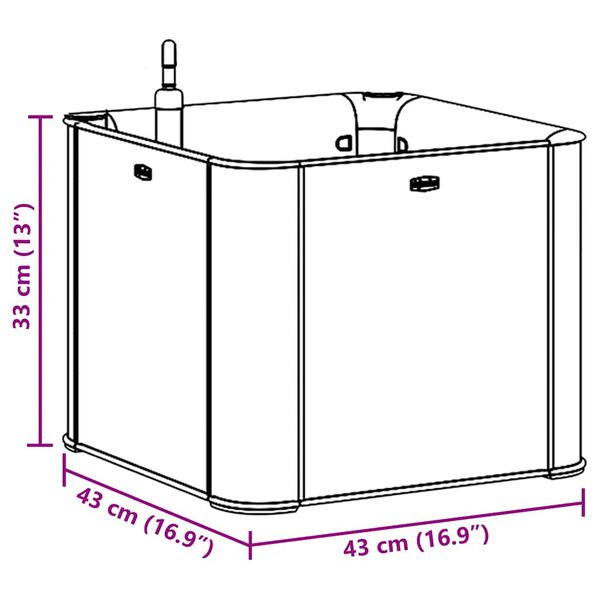 vidaXL Ζαρντινιέρα Κήπου Ανθρακί 43x43x33 εκ. με Αυτόματο Πότισμα