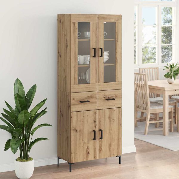 vidaXL Highboard &mu;&epsilon; &sigma;&upsilon;&rho;&tau;ά&rho;&iota; 2 pcs Artisan Oak &Epsilon;&pi;&epsilon;&xi;&epsilon;&rho;&gamma;&alpha;&sigma;&mu;έ&nu;&omicron; &xi;ύ&lambda;&omicron;