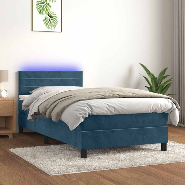 vidaXL &Kappa;&rho;&epsilon;&beta;ά&tau;&iota; Boxspring &mu;&epsilon; &Sigma;&tau;&rho;ώ&mu;&alpha; & LED &Sigma;&kappa;. &Mu;&pi;&lambda;&epsilon; 80x200 &epsilon;&kappa;. &Beta;&epsilon;&lambda;&omicron;ύ&delta;&iota;&nu;&omicron;