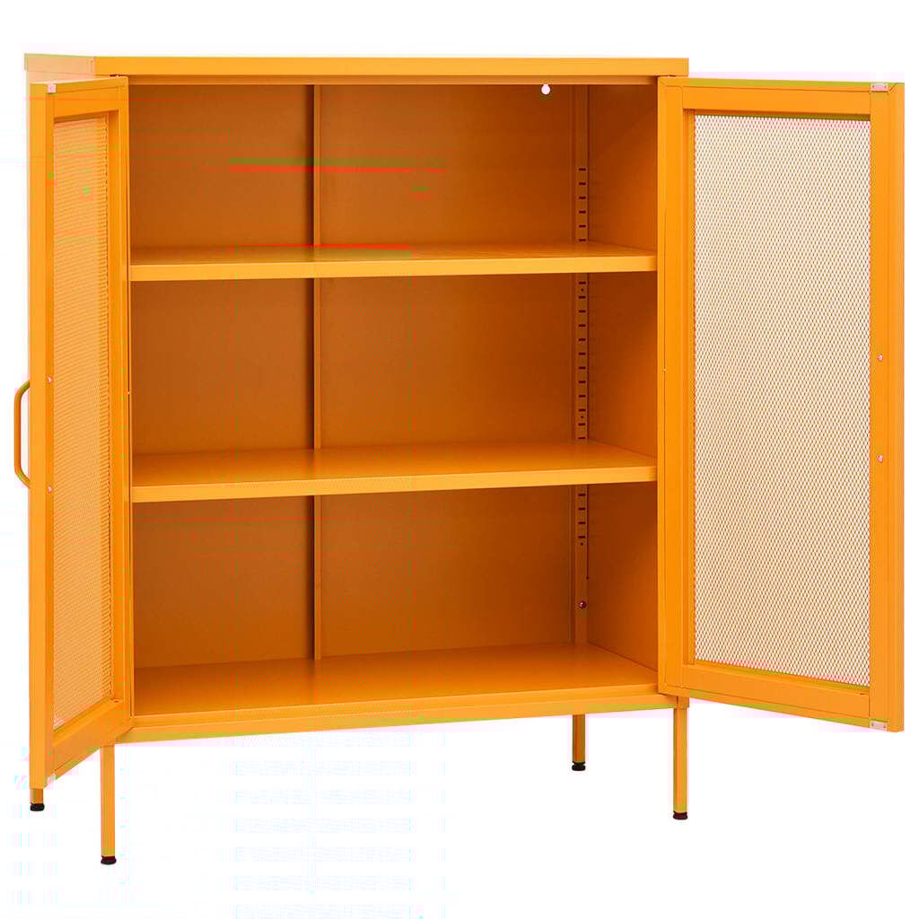 vidaXL Ντουλάπι Αποθήκευσης Μουσταρδί 80 x 35 x 101,5 εκ. Ατσάλινο