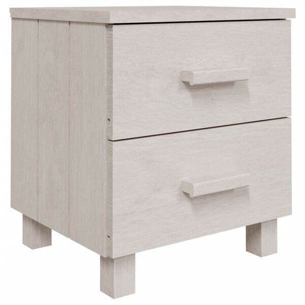 vidaXL Κομοδίνο HAMAR Λευκό 40 x 35 x 44,5 εκ. Μασίφ Ξύλο Πεύκου