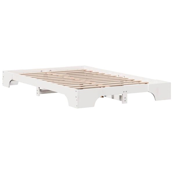 vidaXL Σκελετός Κρεβατιού Λευκό 197 x 127 x 17 εκ. Μασίφ ξύλο πεύκου