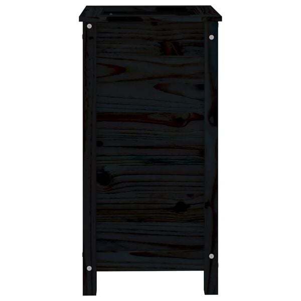 vidaXL Ζαρντινιέρα Μαύρη 40 x 40 x 78 εκ. από Μασίφ Ξύλο Πεύκου