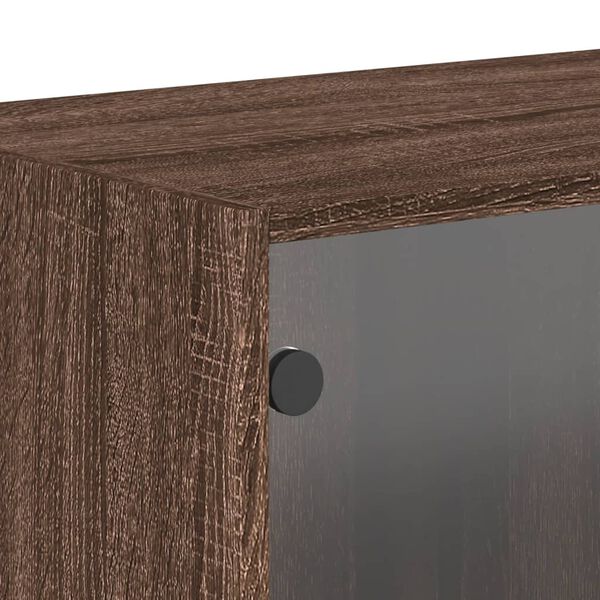 vidaXL Κομοδίνα 2 τεμ. Καφέ Δρυς 68,5x37x35 εκ. με Γυάλινες Πόρτες