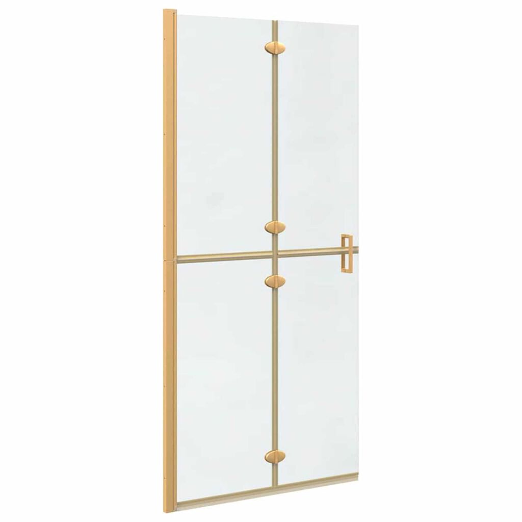 vidaXL Τοίχος ντους Walk-in Άλλο Χρυσό και διαφανές 90 x 190 cm