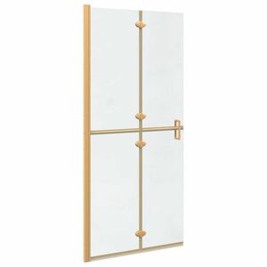 vidaXL Τοίχος ντους Walk-in Χρυσό και διαφανές 90 x 190 cm