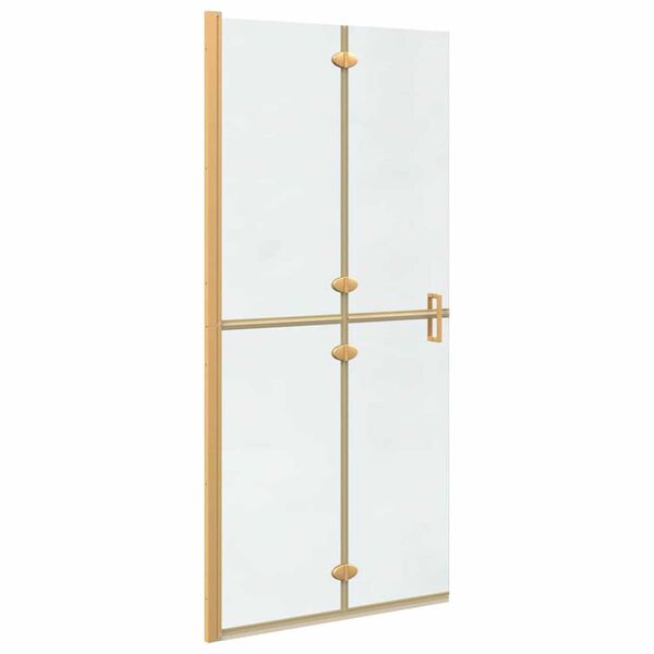 vidaXL Τοίχος ντους Walk-in Άλλο Χρυσό και διαφανές 90 x 190 cm