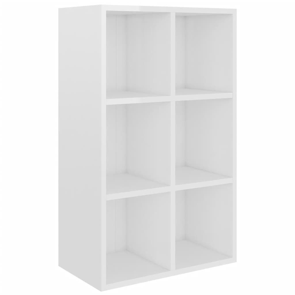 vidaXL Ραφιέρα/Βιβλιοθήκη Γυαλιστερό Λευκό 66x30x98 εκ. Επεξ. Ξύλο