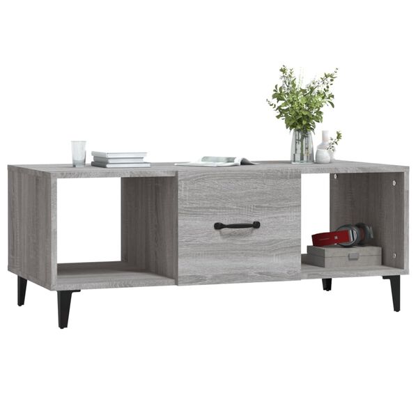 vidaXL Τραπεζάκι Σαλονιού Γκρι Sonoma 102x50x40 εκ. Επεξεργασμένο Ξύλο