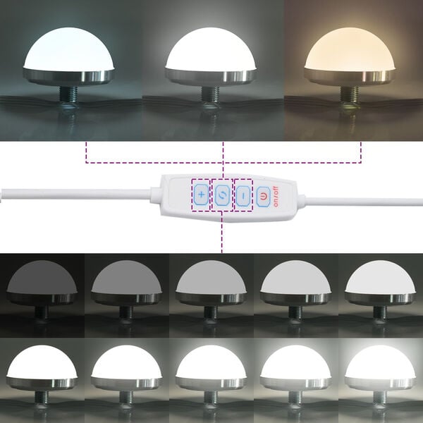 vidaXL Σετ Μακιγιάζ 3 Τεμάτων με LED σε Καπνιστό Δρυ από Επεξεργασμένο Ξύλο