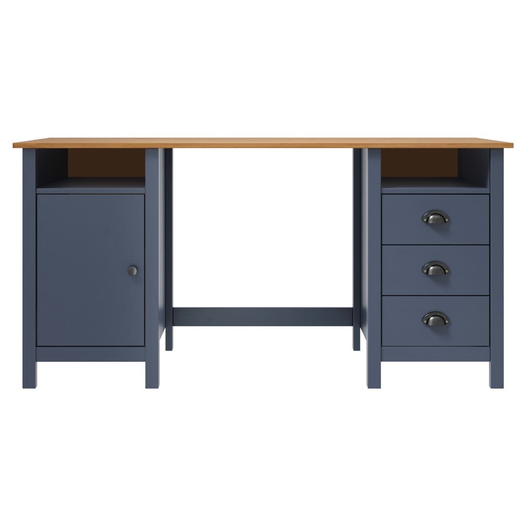 vidaXL Γραφείο Hill Γκρι 150x50x74 εκ. από Μασίφ Ξύλο Πεύκου