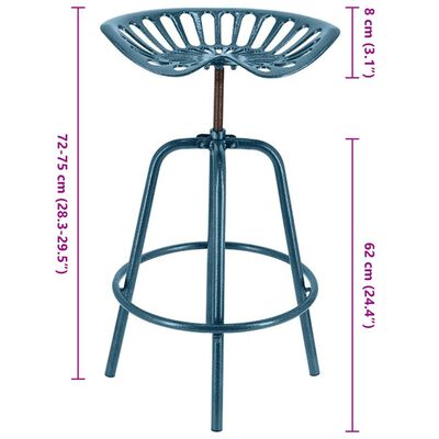 Esschert Design Καρέκλες Μπαρ με Όψη Τρακτέρ Μπλε
