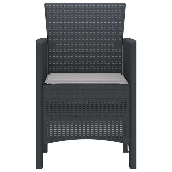 vidaXL Καρέκλα Κήπου 4 pcs Ανθρακί 53 x 49 x 85 εκ. PP