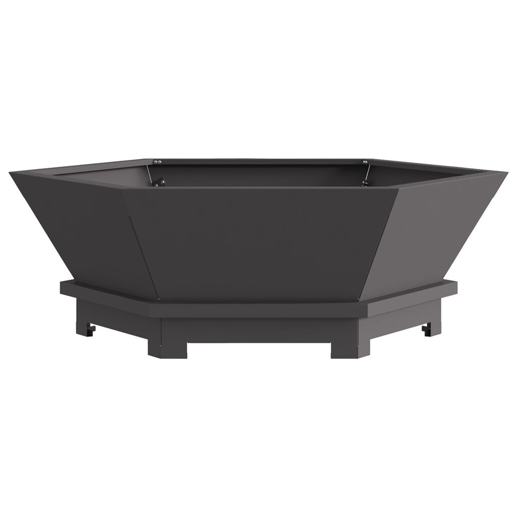 vidaXL Εστία Φωτιάς Έξιγωνη Μαύρη 75x75x28 εκ Ατσάλι