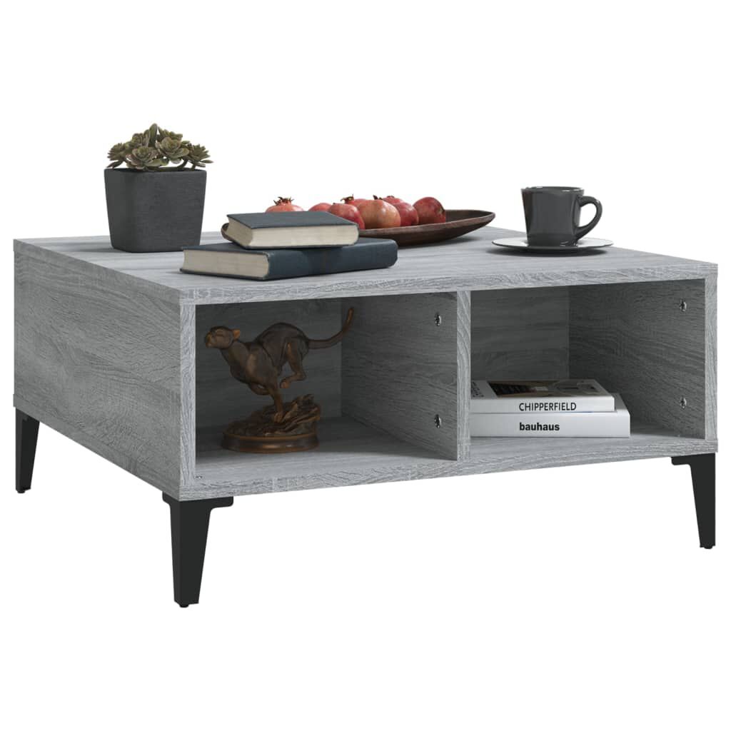 vidaXL Τραπεζάκι Σαλονιού Γκρι Sonoma 60 x 60 x 30 εκ. από Επεξ. Ξύλο