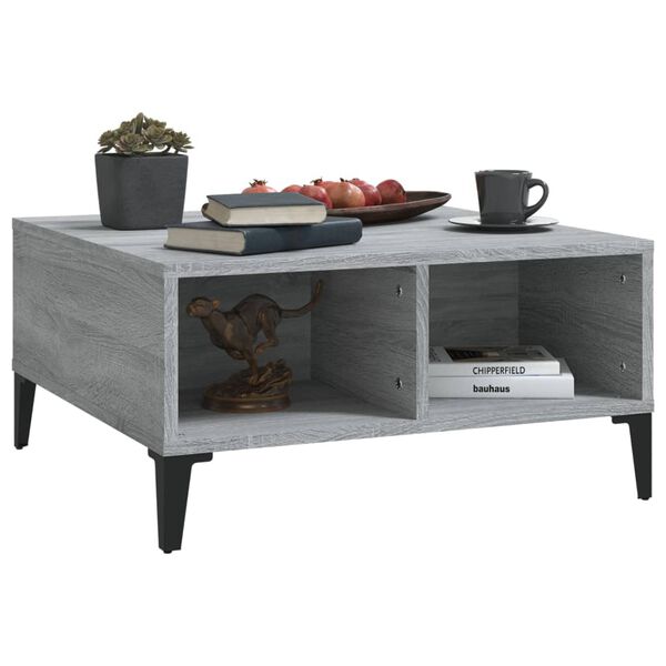 vidaXL Τραπεζάκι Σαλονιού Γκρι Sonoma 60 x 60 x 30 εκ. από Επεξ. Ξύλο