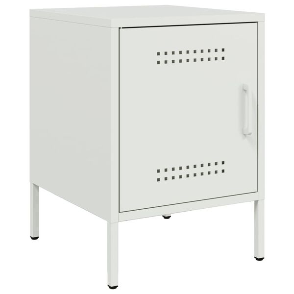 vidaXL Κομοδίνο Λευκό 36x39x50,5 εκ. από Χάλυβα