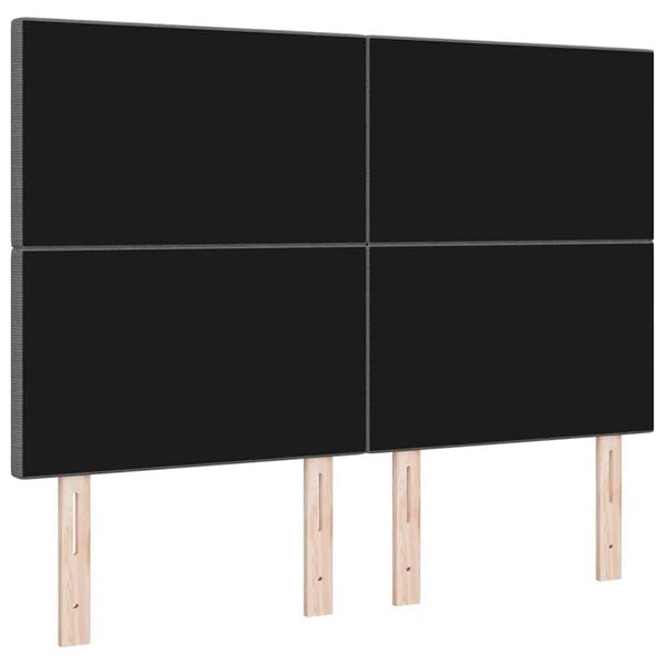 vidaXL Κεφαλάρι με κεφαλάρι Ανοιχτό γκρι 160 cm Ύφασμα Ριμπ