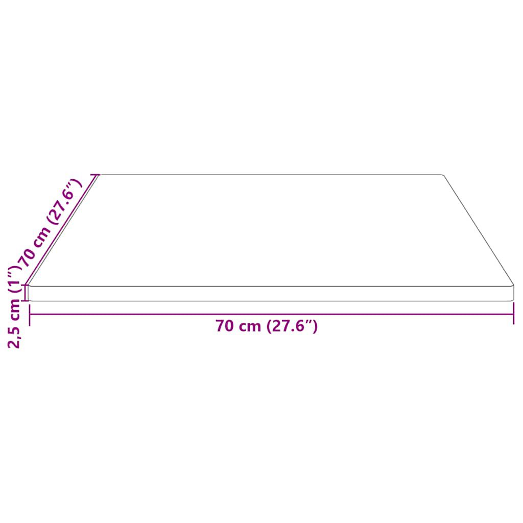 vidaXL Επιφάνεια Τραπεζιού Τετράγωνη 70x70x2,5 εκ. Μασίφ Ξύλο Πεύκου