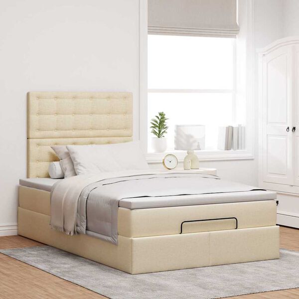 vidaXL &Omicron;&theta;&omega;&mu;&alpha;&nu;&iota;&kappa;ό &kappa;&rho;&epsilon;&beta;ά&tau;&iota; &mu;&epsilon; &sigma;&tau;&rho;ώ&mu;&alpha; Cream 120x190 cm Ύ&phi;&alpha;&sigma;&mu;&alpha;