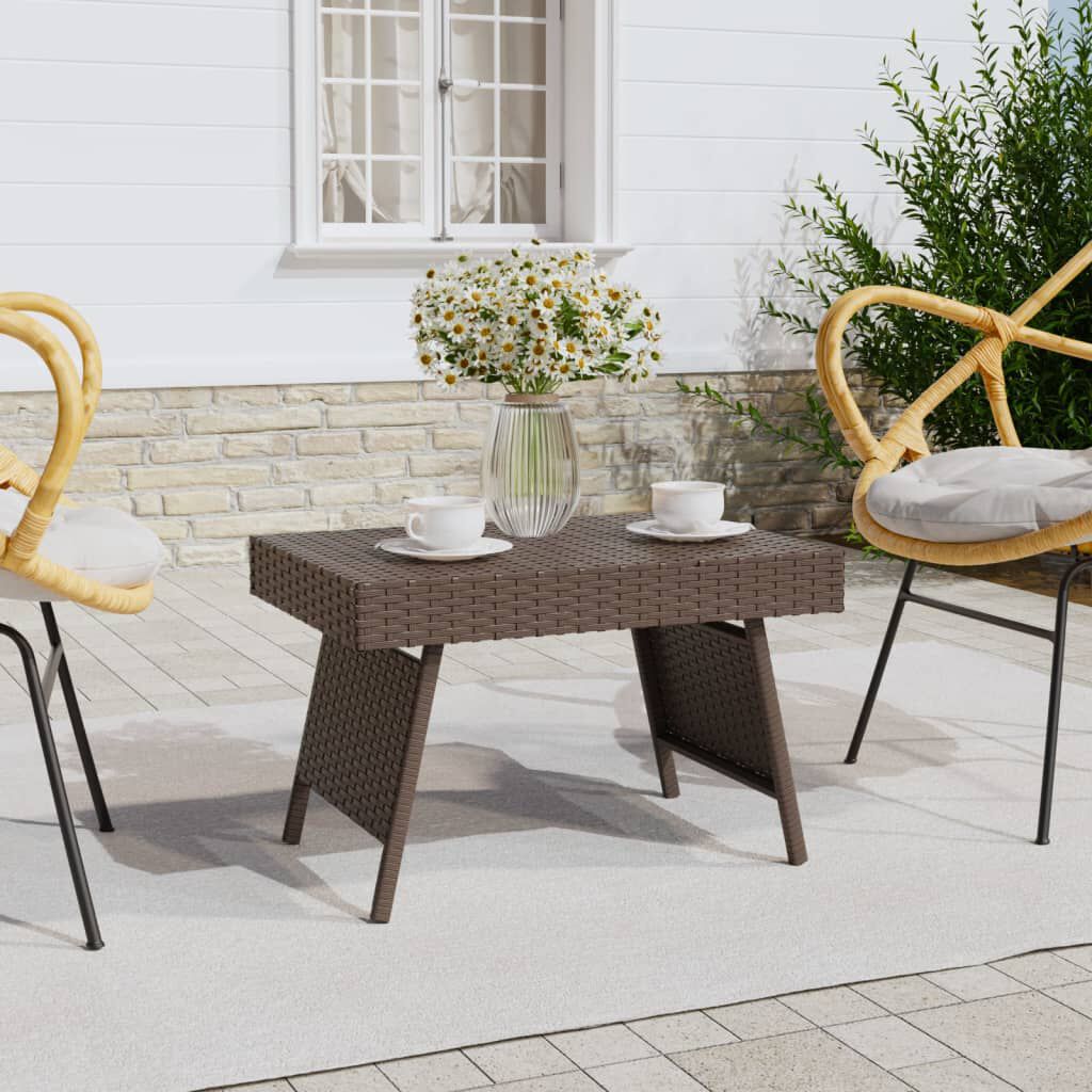 vidaXL Τραπεζάκι Βοηθητικό Πτυσσόμενο Καφέ 60x40x38εκ. Συνθετικό Ρατάν