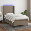 vidaXL &Kappa;&rho;&epsilon;&beta;ά&tau;&iota; Boxspring &mu;&epsilon; &Sigma;&tau;&rho;ώ&mu;&alpha; & LED Taupe 100x200 &epsilon;&kappa;. &Upsilon;&phi;&alpha;&sigma;&mu;ά&tau;&iota;&nu;&omicron;
