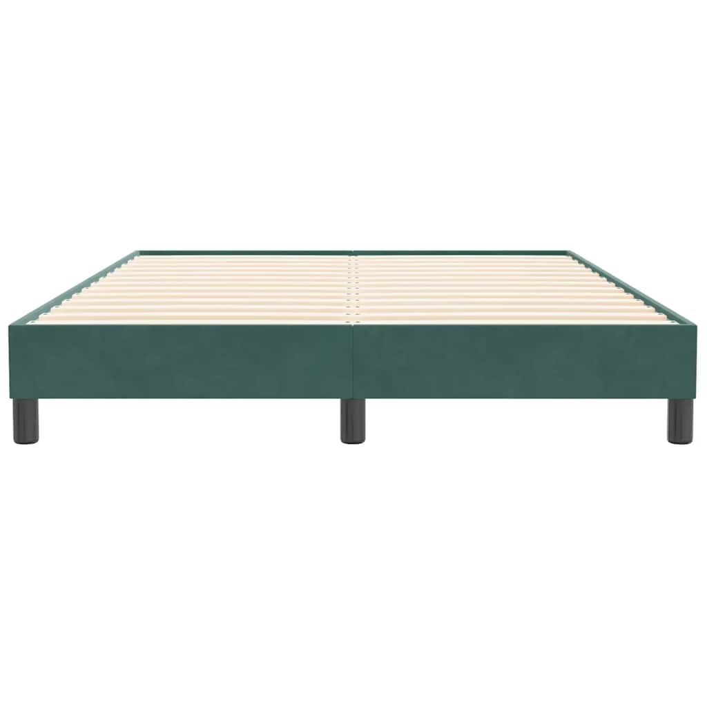 vidaXL Box Spring Κρεβάτι χωρίς στρώμα Σκούρο πράσινο Βελούδινο